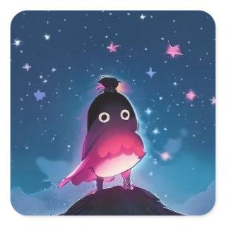 Bird Boy Square Sticker