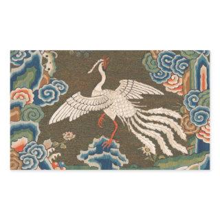 Bird Chinese Antique Decor Rectangular Sticker