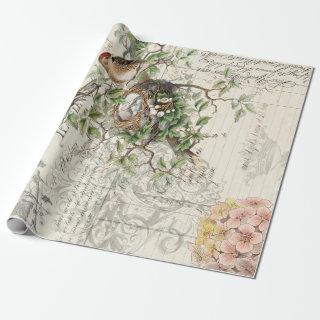 Bird Ephemera Decoupage Poster