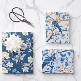 Bird Floral Chinoiserie Blue White  Sheets