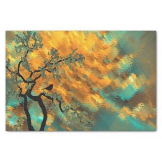Bird in a Tree with Beautiful Sky Decoupage Tissue Paper