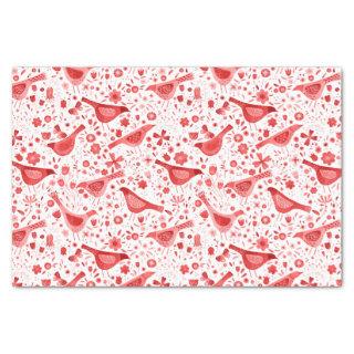 Bird Watercolor Red Tissue Paper