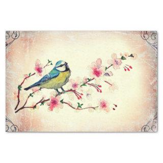 Birdie in Cherry Blossom Tree Decoupage Tissue Paper