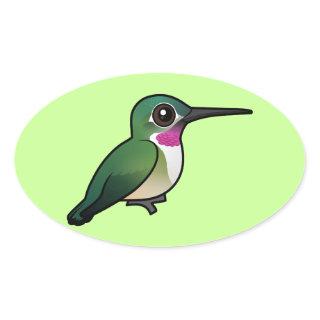 Birdorable Broad-tailed Hummingbird Oval Sticker