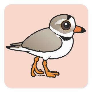 Birdorable Piping Plover Square Sticker