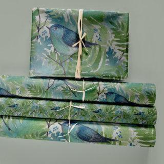 Birds Dragonflies Blue Ferns Decoupage  Sheets