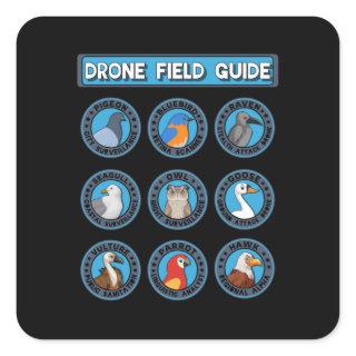 Birds Drone Field Guide Funny Conspiracy Birds Are Square Sticker