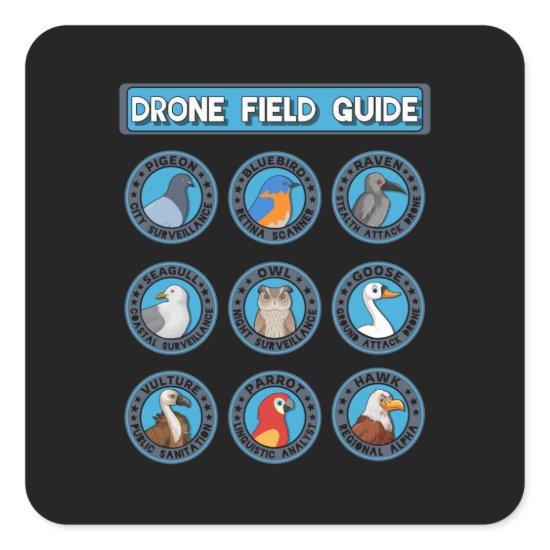 Birds Drone Field Guide Funny Conspiracy Birds Are Square Sticker