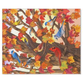 Birds in Autumn Maple Tree