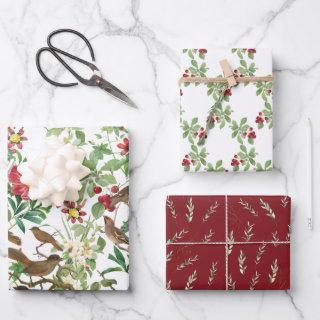 Birds on Branches, Berries and Leaves Assorted  Sheets