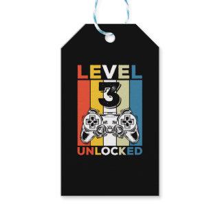 Birthday 3rd Level Unlocked 3 Gaming Vintage Gift Tags