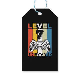 Birthday 7th Level Unlocked 7 Gaming Vintage Gift Tags