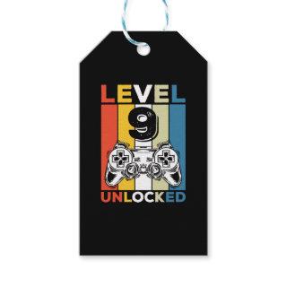 Birthday 9th Level Unlocked 9 Gaming Vintage Gift Tags