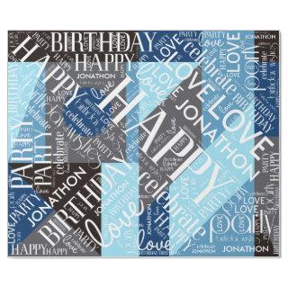 Birthday Add Long Name Color Block Blue ID274