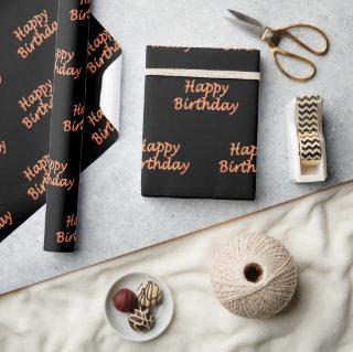 Birthday black rose gold balloon style fonts text