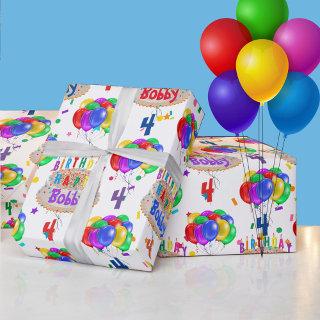 Birthday Cake Balloons Personalize Boy's Name Age