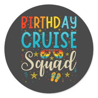Birthday Cruise Squad Cruising Vacation Classic Round Sticker