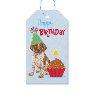 Birthday Cupcake German Shorthaired Pointer Gift Tags