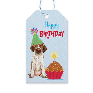 Birthday Cupcake German Wirehaired Pointer Gift Tags