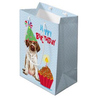 Birthday Cupcake German Wirehaired Pointer Medium Gift Bag