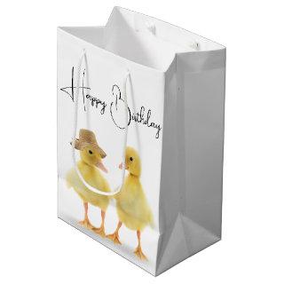 Birthday Duckling Couple  Medium Gift Bag