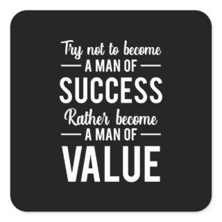 Birthday Gift A Man Of Success Square Sticker
