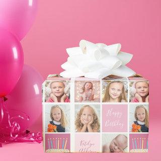 Birthday Girl Photo Collage Template Cute Kids