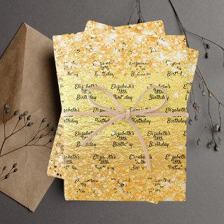 Birthday gold golden glitter name  sheets