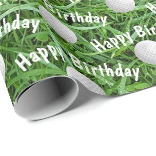 Birthday Golf Balls on Grass