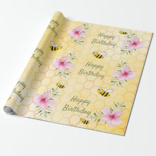 Birthday happy bumble bees honeycomb florals