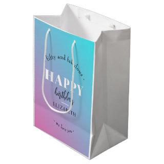 Birthday Minimalist design in pastel colors Medium Gift Bag