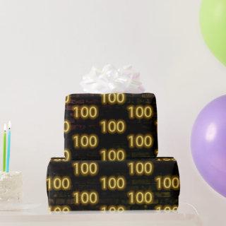 Birthday Neon 100 Sign on Brick