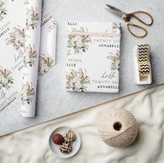 Birthday pampas grass eucalyptus modern sage green