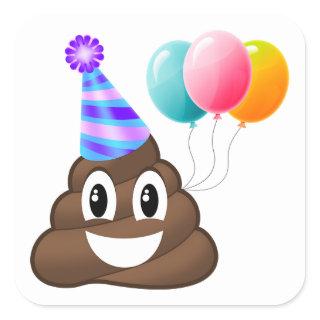 Birthday Party Poop Emoji Sticker