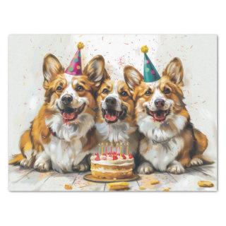 Birthday Pembroke Welsh Corgi Dogs Tissue Paper