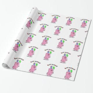 Birthday Pig cartoon | choose background color