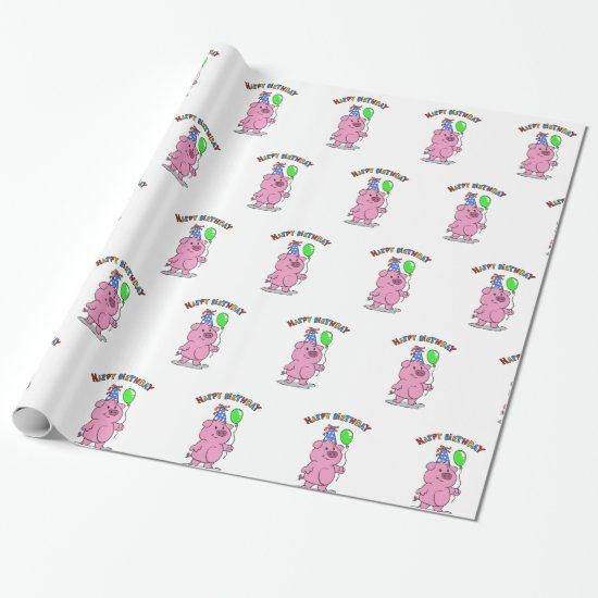 Birthday Pig cartoon | choose background color