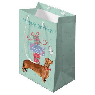 Birthday Presents Dachshund Medium Gift Bag
