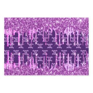 Birthday purple glitter pink drips monogram glam   sheets