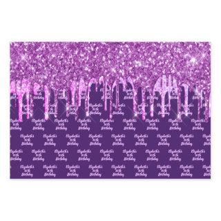 Birthday purple glitter pink drips monogram glam  sheets