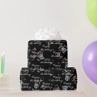 Birthday Soap Bubbles On Black