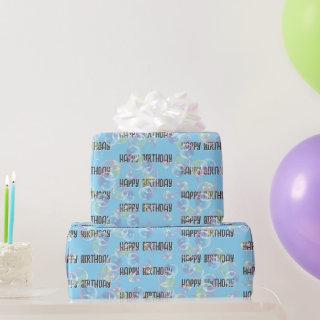 Birthday Soap Bubbles On Light Blue