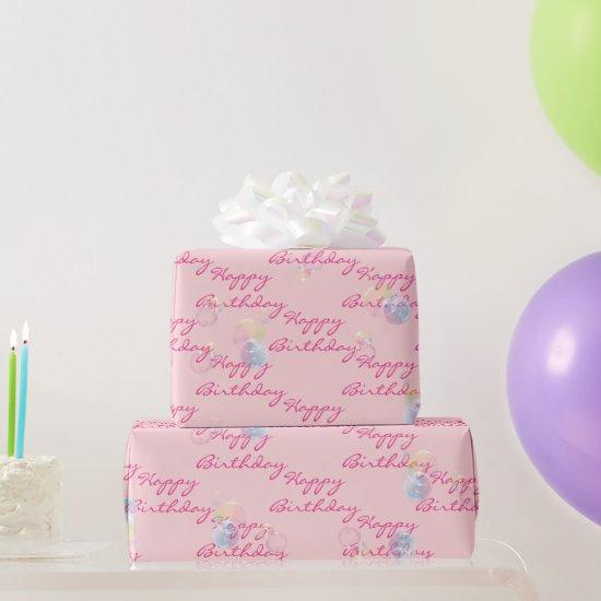Birthday Soap Bubbles On Pink