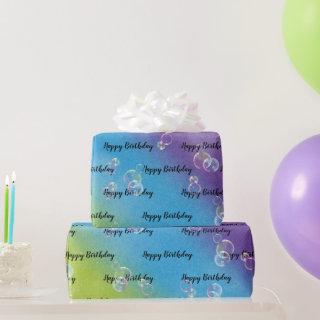 Birthday Soap Bubbles On Rainbow Abstract