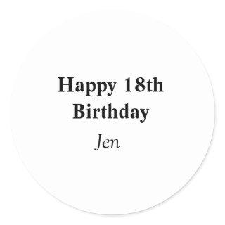 birthdays add your name text image editable invita classic round sticker
