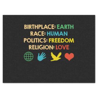 Birthplace Earth Race Human Politics Freedom Tissue Paper