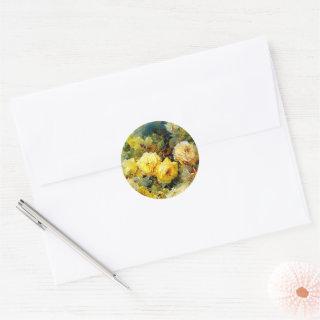 Bischoff - Roses (yellow),  Classic Round Sticker