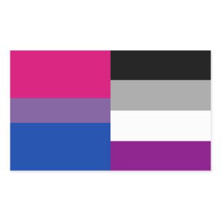 Bisexual/asexual flag stickers
