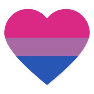 Bisexual Pride Flag Heart Sticker