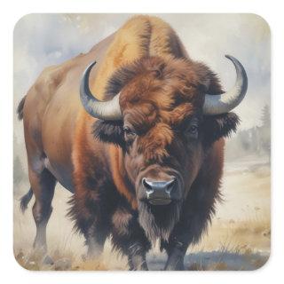 Bison / Buffalo Square Sticker